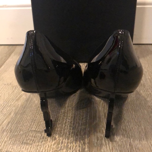 NWT Yves Saint Laurent Opium ysl logo heels patent - Picture 7 of 8